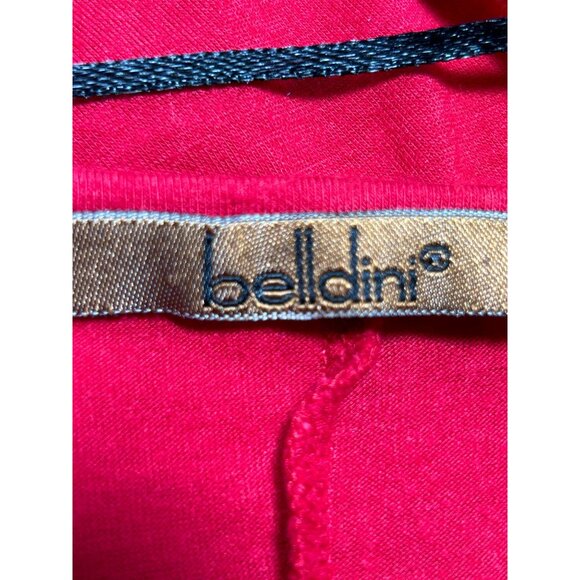 Belldini 3/4 Sleeve Gold Grommet Accent  V-Neck Tunic Top in Red - Sz M - Picture 4 of 7
